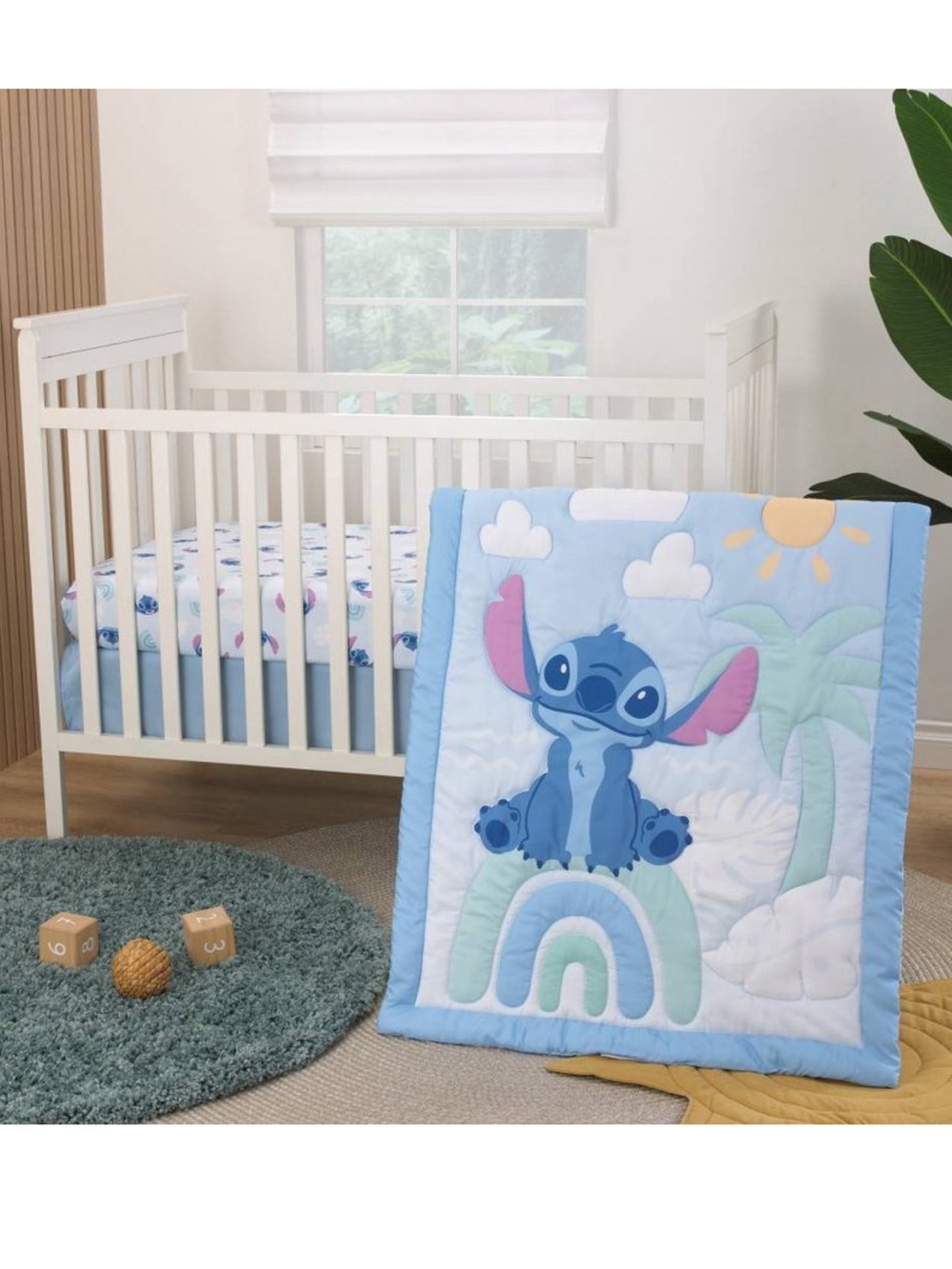Disney Baby Stitch 3-Piece Crib Bedding Set Novo Nursery Comforter Sheet Skirt